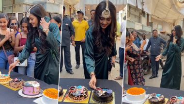 Tejasswi Prakash Cuts Cakes With Media and Fans Ahead of Her Birthday (Watch Video)