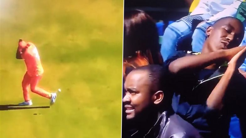 Tendai Chatara Goes Into Evasive Action As He Loses Sight of Ball During Nepal vs Zimbabwe ICC Cricket World Cup 2023 Qualifier, Funny Video Goes Viral