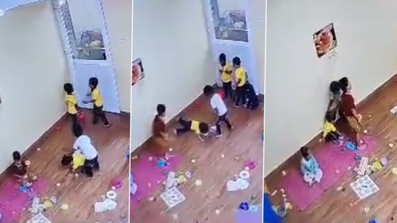 'No Parent Can Watch It': Netizens Express Anger After Viral Video Shows Toddlers Being Left Unattended at Preschool in Bengaluru, Kid Beating Another Child