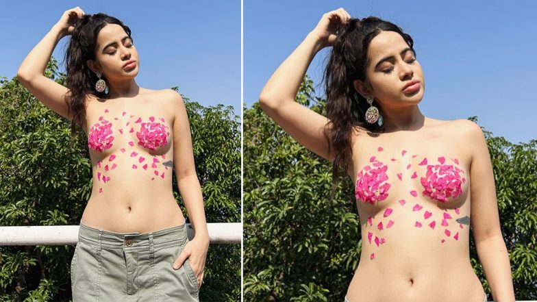 Uorfi Javed Goes Braless, Covers Her B**bs With Flower Petals in New Bold Look on Insta (View Pic)