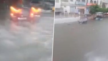 Uttarakhand Rains Video: Heavy Rainfall Causes Massive Waterlogging in Haridwar, Cars Seen Floating on Waterlogged Streets