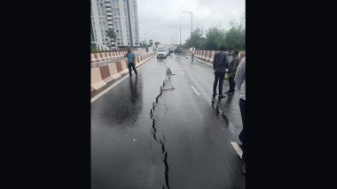 Ved-Variav Bridge in Gujarat Develops Cracks: Newly Constructed Bridge Built on Tapi River in Surat Develops Cracks 40 Days After Being Inaugurated by CM Bhupendra Patel, AAP Alleges Corruption (Watch Video)