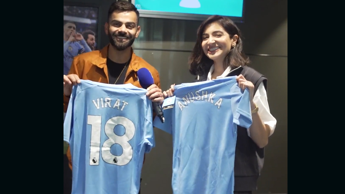 Anushka Sharma and Virat Kohli give a glimpse of their fun time at the FA  Cup final. Watch