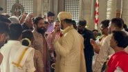 Yash at Abishek Ambareesh and Aviva Bidapa&rsquo;s Wedding: KGF Star Arrives in Style and Gives the Groom a Warm Hug (Watch Video)