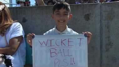 'Wicket Ball Pls!!' India Cricket Team Supporters Relate to Young Fan's Message on Whiteboard During Day 1 of IND vs AUS WTC 2023 Final!