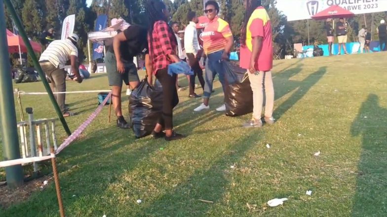 Zimbabwe Fans Show Heart-Warming Gesture, Clear Litter in Stadium After Team’s ICC World Cup 2023 Qualifier Match vs Nepal (Watch Video)