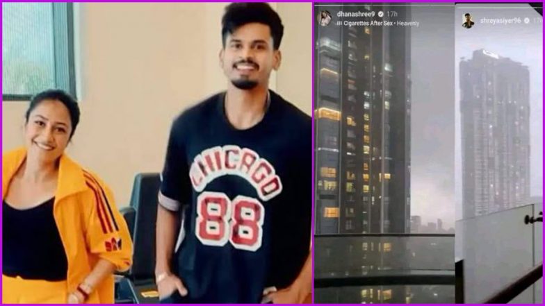 'Cigarettes After Sex' Dhanashree Verma's IG Story on Mumbai Rains With This Song Goes Viral, Netizens Point Out Its Timing With Shreyas Iyer's Rains Post!