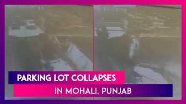 Punjab Parking Lot Collapse: Many Vehicles Damaged After Elevated Parking Space Collapses In Mohali; Act Caught On CCTV