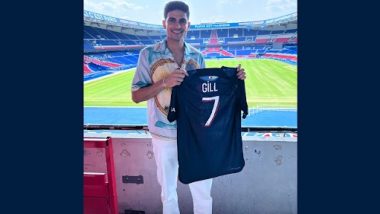 Shubman Gill Gifted PSG Jersey During Indian Batter's Visit to Parc des Princes Following WTC 2023 Final (See Pics and Video)