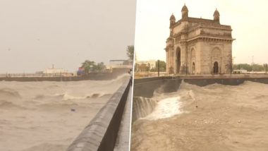 High Tide in Mumbai Video: Marine Drive Witnesses High Tidal Waves Due to Impact of Cyclone Biparjoy in Arabian Sea | 📰 LatestLY