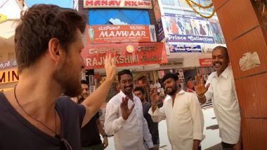 Dutch YouTuber Pedro Mota Says 'Jai Shri Ram' to Welcoming Locals Moments After Getting Manhandled by Shopkeeper at Chor Bazar in Bengaluru (Watch Video)