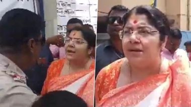 West Bengal: BJP MP Locket Chatterjee Stopped by Police From Entering BDO Office in Pandua (Watch Video)