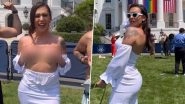 Transgender TikToker Rose Montoya Strips Half-Naked at White House Pride Event, Shakes Breasts; Two Others Display Their Sex-Change Surgery Scars (See Pics and Video)