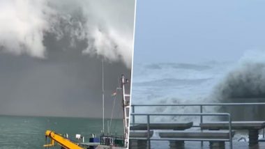 Cyclone Biparjoy in Gujarat Videos: Storm Clouds Gather Over Mundra Port, High Tidal Waves and Strong Winds Witnessed in Dwarka; IMD Issues Orange Alert
