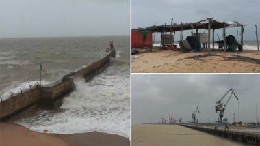 Mandvi Beach Empty Due to Cyclone Biparjoy Video: Mandvi Beach in Kachchh Wears Deserted Look as Authorities Suspend All Activities in View of Cyclonic Storm