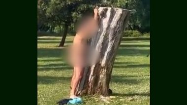 Naked Man Having Sex With Tree Caught on Camera in UK: Nature Freak Kisses and Passionately Rubs Against Stump at Park in Wiltshire, Arrested After Disgusting Video Surfaces
