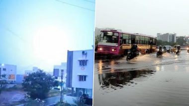 Chennai Rains Today Photos and Videos: Heavy Rainfall Lashes Tamil Nadu Capital, Causes Waterlogging; Holiday Declared in Schools in Four Districts