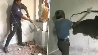Major Action of Shivraj Singh Chouhan Government Against Three Accused of Forcing Youth To Act Like Dog in Bhopal; Houses Bulldozed Amid Tight Security (Watch Video)