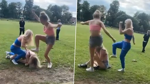 Girl Attacked in UK Park Video: Two Women Kick and Punch Teenager Before Stamping on Her at Hood Park in Leicestershire, Viral Clip Surfaces