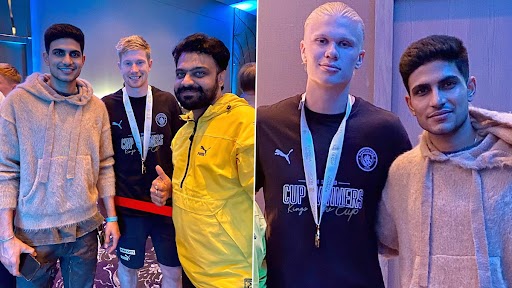 Shubman Gill Meets Kevin De Bruyne and Erling Haaland, Congratulates Manchester City on Winning Treble