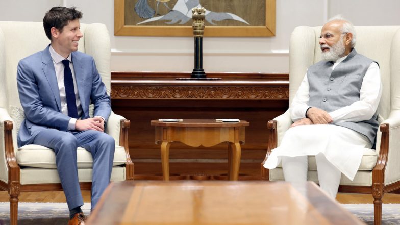 Sam Altman Meets PM Modi: CEO of ChatGPT Maker OpenAI Discusses India’s Tech Ecosystem and Benefits of AI With Prime Minister Narendra Modi