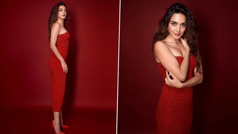 Kiara Advani Shares Hot Pics in Red Knitted Dress, SatyaPrem Ki Katha Actress Looks Breathtakingly Stunning!