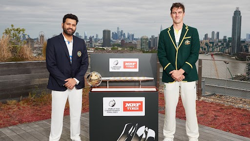 Rohit Sharma and Pat Cummins Pose With Test Mace Ahead of India vs Australia ICC WTC 2023 Final