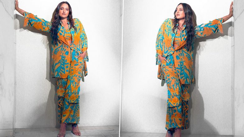 Sonakshi Sinha Is All Things Chic In Mustard Yellow and Blue Co-Ord Set (View Pics)