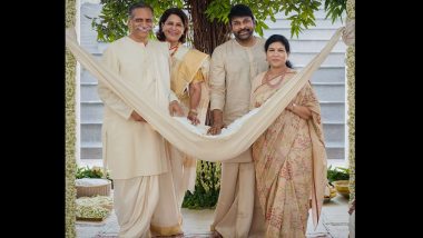 Klin Kaara Konidela! Ram Charan and Upasana Konidela's Baby Girl Gets a Name; Grandpa Chiranjeevi Shares Good News With a Family Pic!