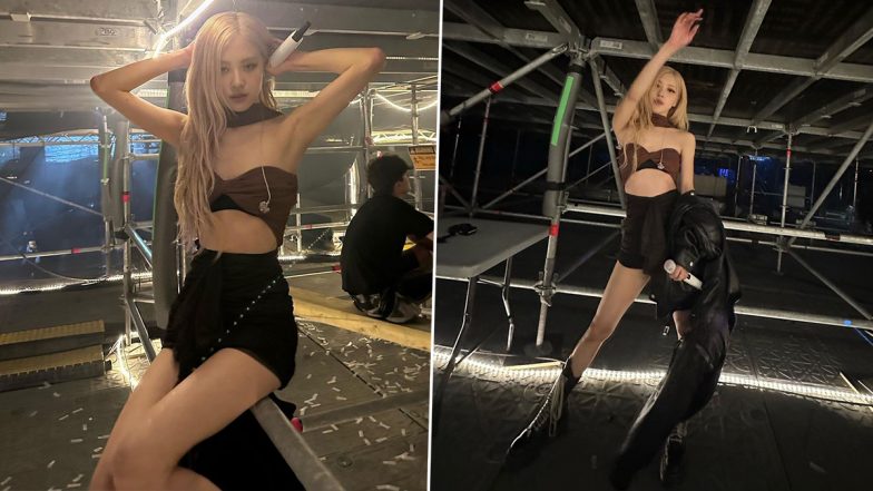 BLACKPINK’s Rosé Shares Snapped Memories From Paris Concert! Singer Performs in Brown Cropped Tube Top and Black Skirt (View Pics and Videos)