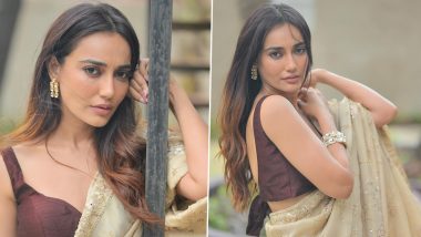 Surbhi Jyoti Serves Ethnic Fashion Goals in Embellished Ivory Saree (See Pics)