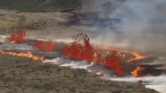 Volcano Spilling Lava in Iceland Video: Boiling Volcano Spews Lava After Eruption Near Reykjavik, Scary Drone Footage Surfaces