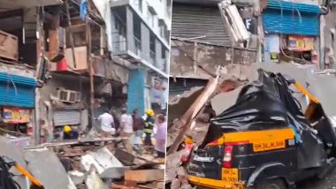 Thane Building Collapse Video: Balcony Portion of Building Collapses in Bhayandar