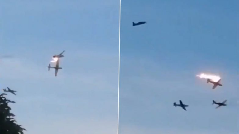 Colombia Plane Collision Video: Two Dead After Colombian Air Force Aircraft Collide in Mid-Air During Training in Villavicencio