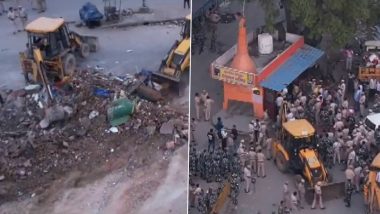 Delhi Religious Structures Demolition Video: PWD Demolishes Temple, Mazar in Bhajanpura Chowk for Road Widening Project