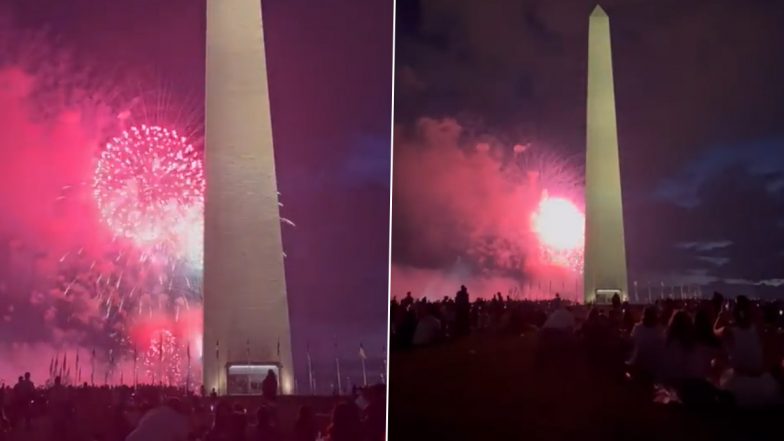 Fourth of July 2023 Celebrations Video: Fireworks Adorn Sky in Washington DC To Mark US Independence Day