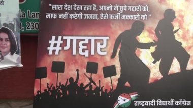 NCP Split: Delhi Party’s Student Wing Takes ‘Gaddar’ Jibe on Ajit Pawar Camp With ‘Baahubali’ Poster Amid Tussle in Nationalist Congress Party