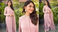 Mrunal Thakur Serves Major Ethnic Fashion Goals in Pastel Pink Chikankari Kurta (View Pics)