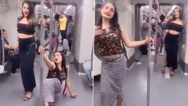 Delhi Metro Pole Dance Viral Video: Two Women Show Sensual Moves on Song 'Main to Beghar Hoon', Leaves Netizens Asking 'WHY'!