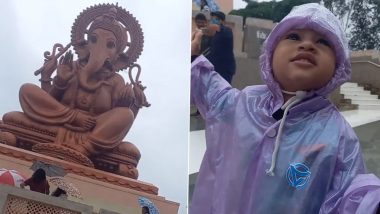 'Raincoat Kuthe Aahe?': This Kid's Innocent Question About Ganpati Bappa’s Raincoat Is Making People's Day on Twitter (Watch Video)