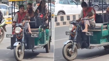 Woman Drives Electric Auto-Rickshaw With Toddler in Her Arms, Video Goes Viral