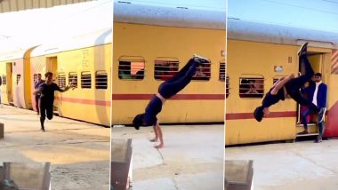 Cartwheel on Bihar Railway Station Video: Man Arrested for Performing Acrobatic Stunt on at Manpur Junction