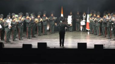 PM Modi in France: Indian Army’s Rajputana Rifles Band Performs at La Seine Musicale in Paris Ahead of Prime Minister Narendra Modi’s Address (Watch Video)