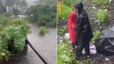 Thane Shocker: Four-Month-Old Infant Slips Out of Man’s Arms, Washed Away in Flooded Drain Near Thakurli (Watch Video)