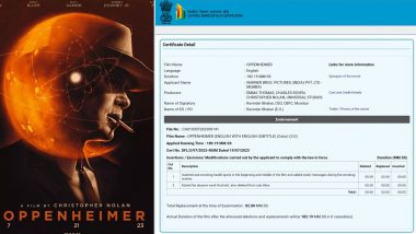 Oppenheimer Gets Surprising U/A Rating in India: No Scenes Cut From Christopher Nolan's Film Despite Featuring Nudity and Sex