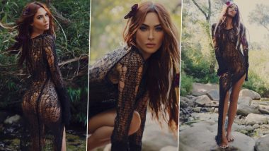 Megan Fox is a Sizzling Jungle Queen in Shredded Sheer Knit Dress (View Pics)