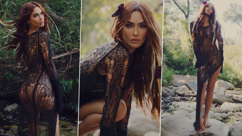 Megan Fox is a Sizzling Jungle Queen in Shredded Sheer Knit Dress (View Pics)