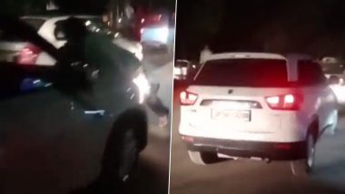 Noida Hit-and-Drag Video: Angry Over Mishap, Man Drags Youth on Car's Bonnet for Straight 300 Metres