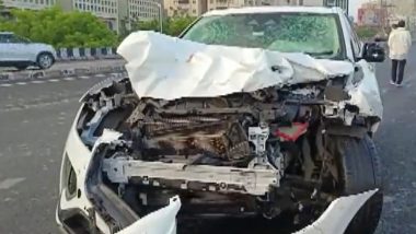 Gujarat Road Accident: Jaguar Luxury Car Kills Nine People on Sarkhej-Gandhinagar Highway Near ISKCON Flyover in Ahmedabad; Driver Tathya Patel Undertreatment, Says Police (Watch Video)