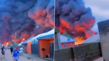Nigeria Blast Video: Massive Fire After Oil Tanker Explodes in Ondo State, Multiple Feared Dead